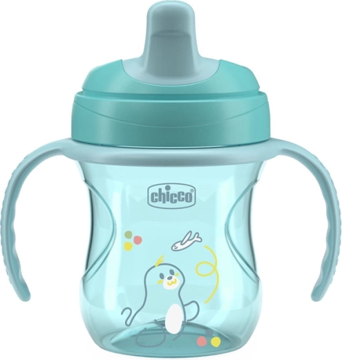 Gobelet d’apprentissage Chicco avec poignées teal 200 ml, 6 m+
