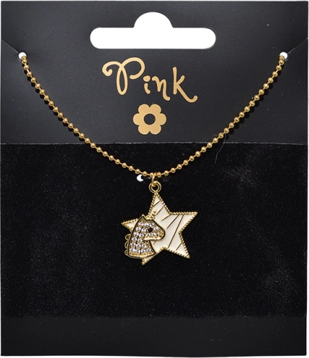 Collier plaqué or avec pendentif étoile et licorne