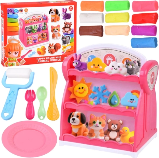 Pâte à modeler Boutique – grand set 10 couleurs avec accessoires