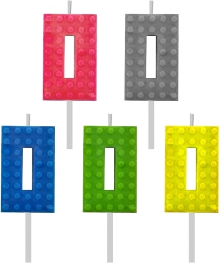 Bougie d’anniversaire briques chiffre 0, 5,5 cm