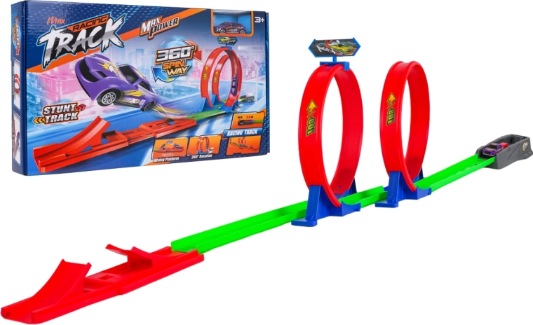Circuit de course boucle extrême 128 cm avec petite voiture