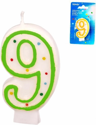 Bougie de gâteau chiffre 9
