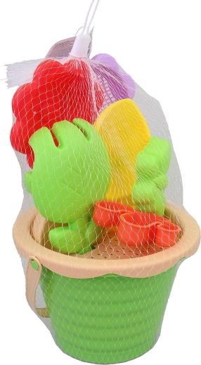 Set de sable avec seau, tamis, outils et moules 8 pièces