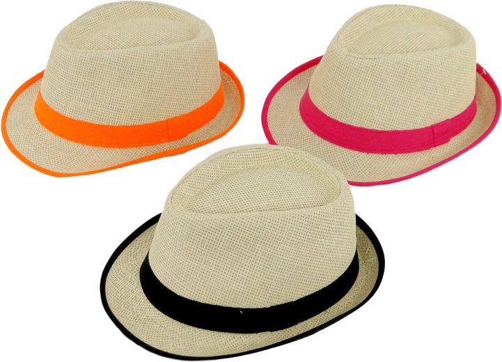 Chapeau de paille d’été unisexe avec ruban coloré - 1 pièce
