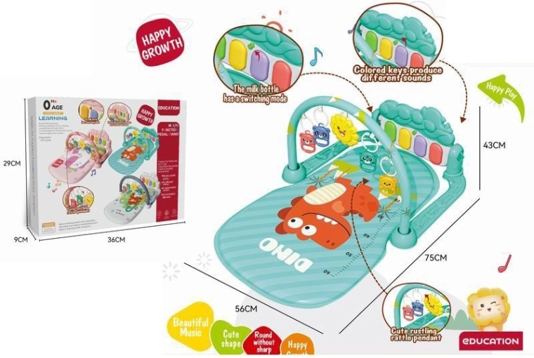 Tapis dinosaure avec petit piano pour enfants