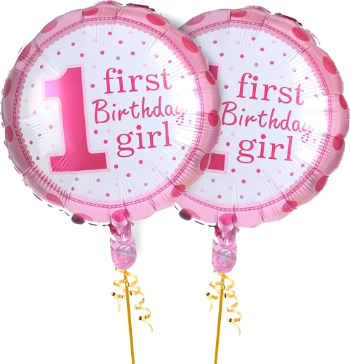 Ballons pour le 1er anniversaire d’une fille – lot de 5 pièces avec étoiles