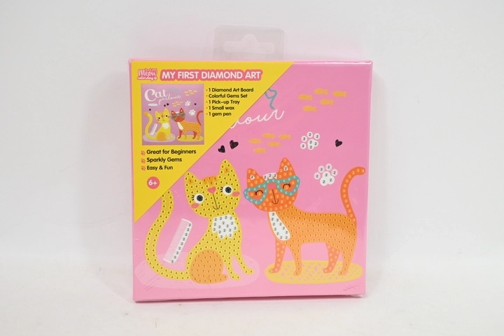 STNUX tableau diamanté avec chatons sur fond rose 15 × 15 cm - 1 pièce