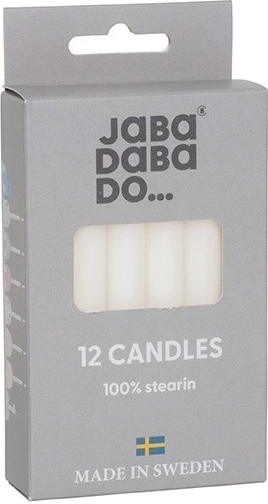 Bougies d’anniversaire blanches Jabadabado pour bougeoir (12 pcs)