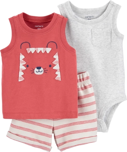 Ensemble 3 pièces Carter’s : body sans manches, débardeur et short Red Tiger pour garçon (24 mois)