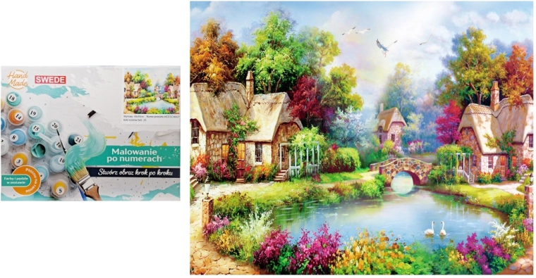 Peinture par numéros – maisonnettes au-dessus de l’eau
