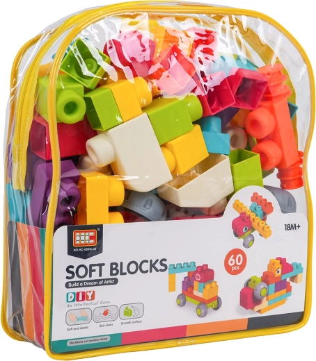 Ensemble de 60 blocs de construction souples avec sac à dos