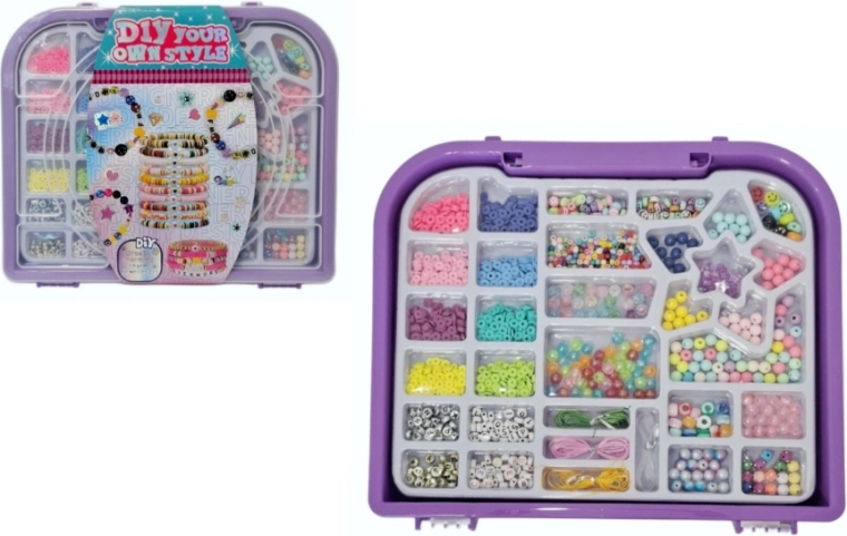 Kit créatif de perles pour la création de bijoux dans une valisette