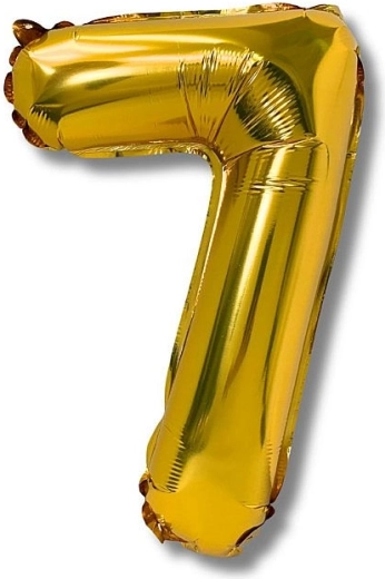 Ballon en feuille chiffre 7, 40 cm, doré