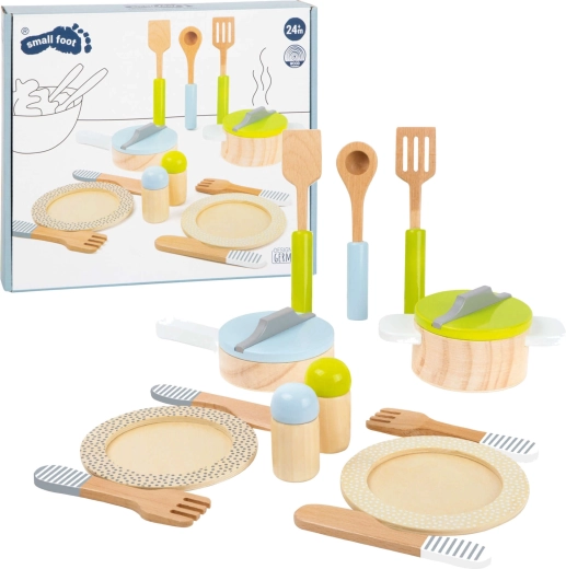 Ensemble de cuisine en bois pour enfants SMALL FOOT, 15 pièces