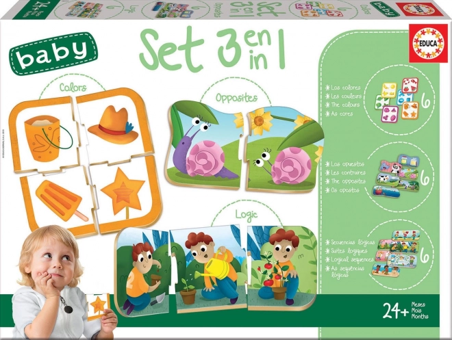 Educa Ensemble de puzzles pour enfants : Couleurs, Séquences et Contraires 3 en 1