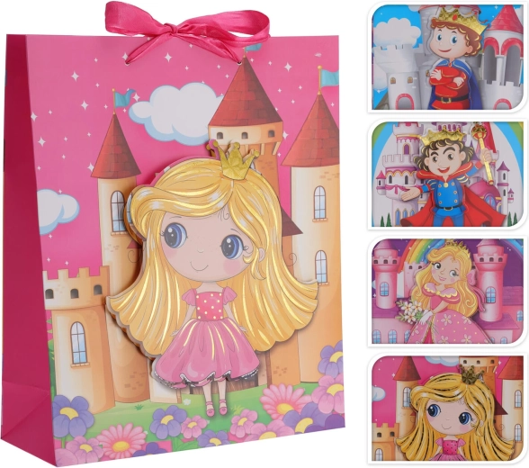 Sac cadeau 3D pour enfants 32 × 26 × 10 cm, assortiment de décors