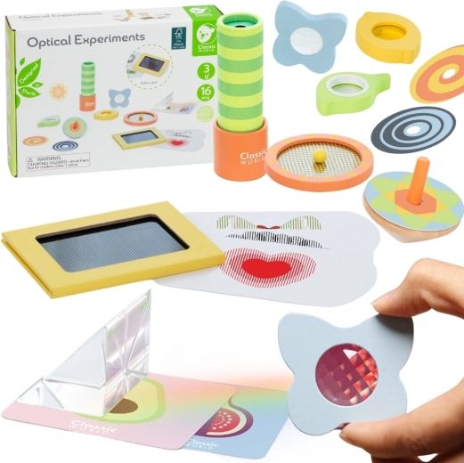 Classic World expériences optiques pour le jeu sensoriel, 16 pièces