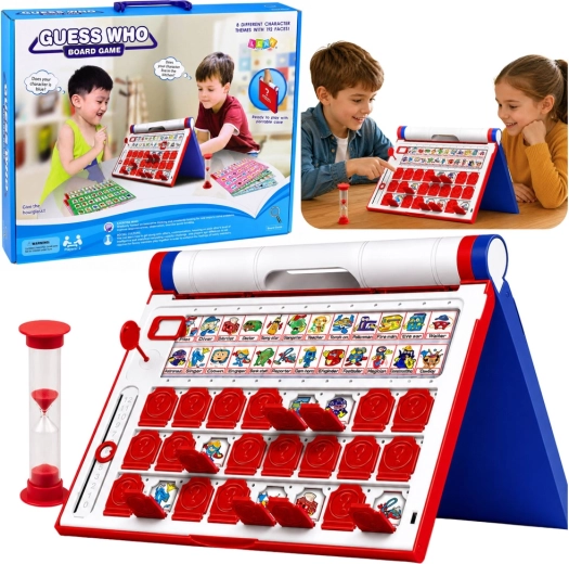 Jeu de société de devinettes Guess Who contre la montre avec mallette et sablier