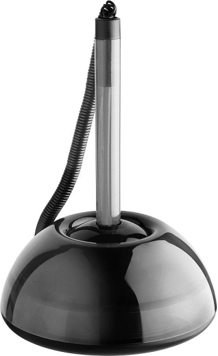 Stylo à bille sur socle ICO Lux, transparent noir