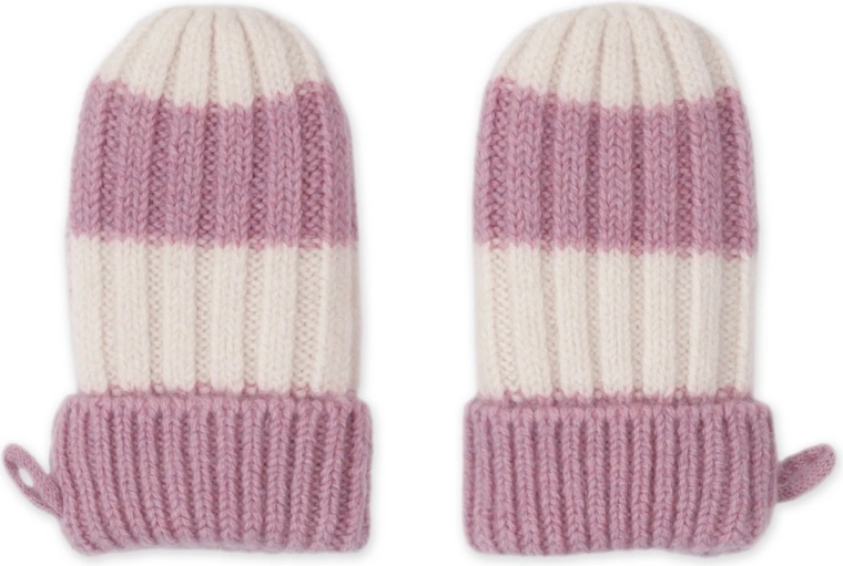 Moufles Lodger en mérinos Stripe mauve 0–12 mois