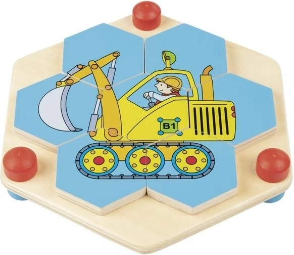 Puzzle hexagonal en bois Machines de construction Goki