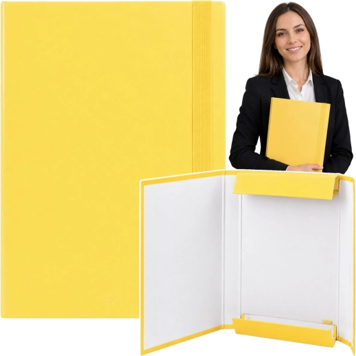 Chemise à rabats pour documents A4 avec élastique, rigide, jaune 34,5 cm - 1 pièce