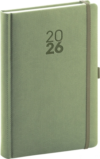 Agenda Quotidienne Diamante 2026 Olive 15 x 21 cm