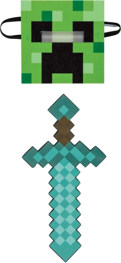 Minecraft ensemble masque et épée en mousse Creeper