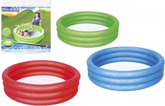 Piscine gonflable pour enfants 122 x 25 cm, 3 chambres, 3 couleurs, en sachet, 2+