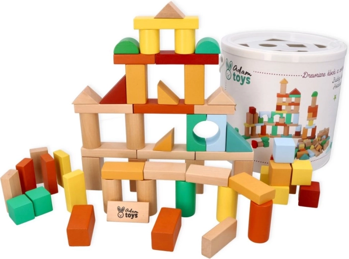 Adam Toys blocs en bois avec trieur de formes – 100 pièces