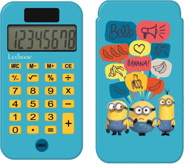 Calculatrice de poche Minions avec couvercle de protection
