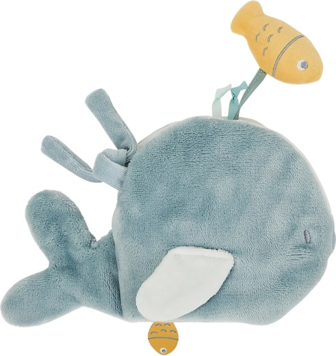 Nattou livre d’activités en peluche Sally la baleine 14 cm