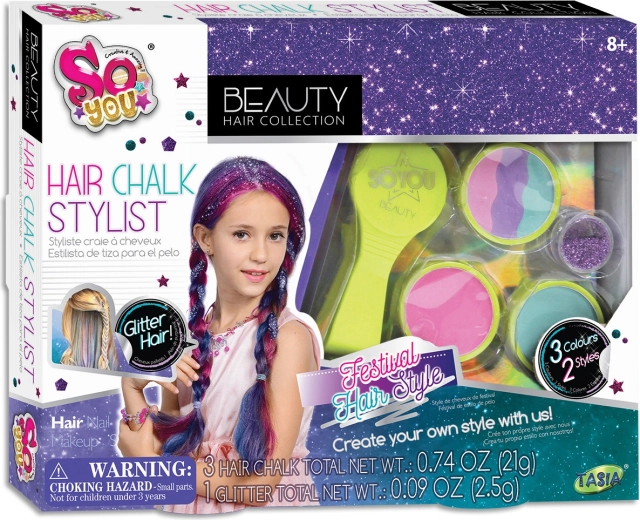 Tasia anneaux capillaires colorés avec paillettes