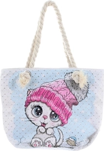 Sac bandoulière motif chaton