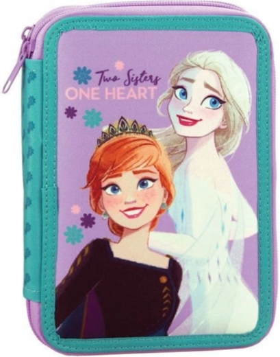 Trousse scolaire à deux étages Frozen Elsa et Anna, entièrement équipée