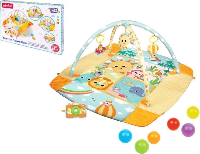 Tapis d’éveil de voyage avec arches et balles