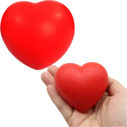 Balle anti-stress en forme de cœur – rouge
