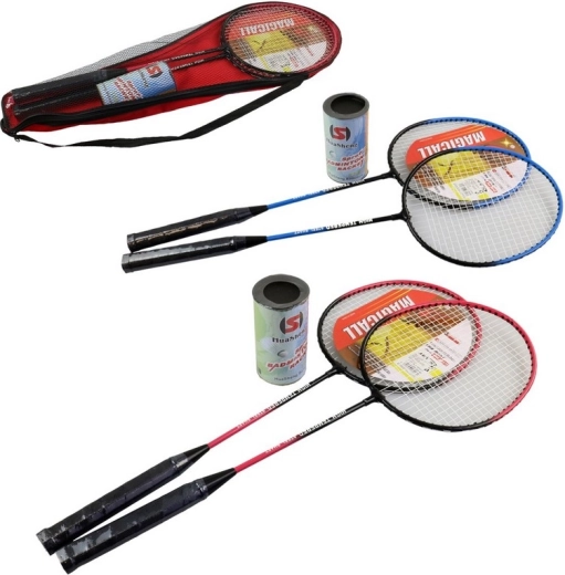 Set de badminton pour enfants 63 cm avec raquettes en métal dans un sac