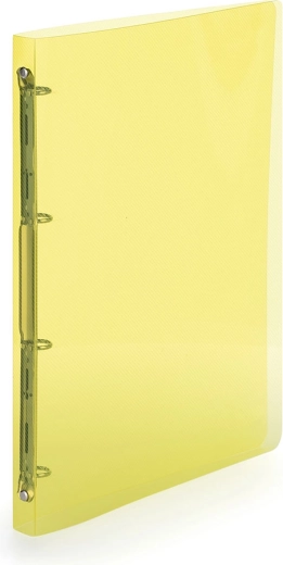 Classeur jaune A4 avec mécanique à 4 anneaux