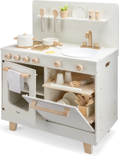 Cuisine enfant en bois avec lave-vaisselle