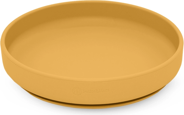 Petite&Mars assiette en silicone avec ventouse Take&Match intense ocre 6m+