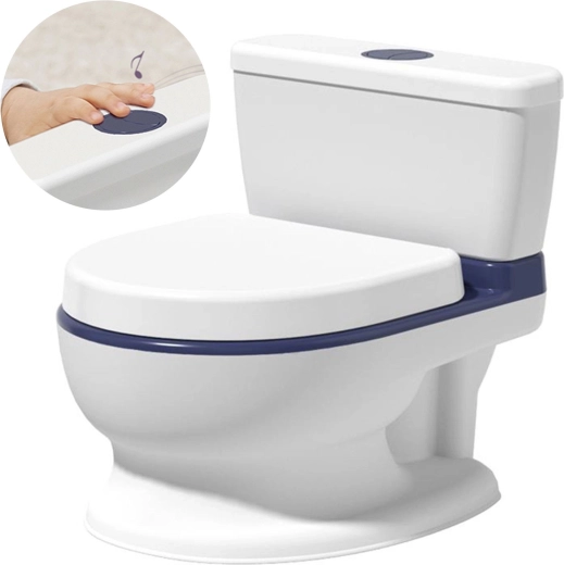 Pot interactif pour enfant avec mélodies, blanc-bleu