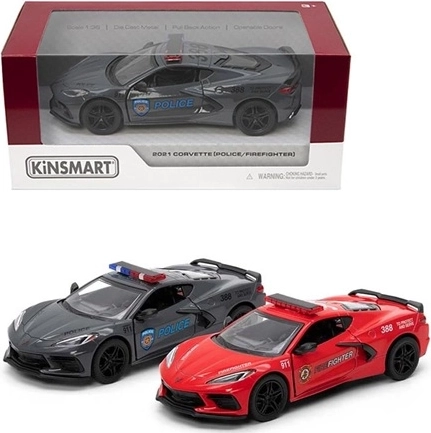 Modèle Chevrolet Corvette 2021 police/pompiers - 1 pièce