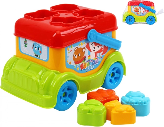 Autobus boîte à formes avec animaux pour enfants dès 12 mois