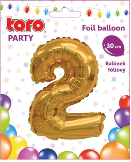 Ballon en feuille chiffre 2 30 cm or TORO