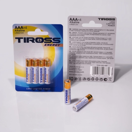 Piles alcalines AAA LR03 1,5 V – lot de 4 pièces