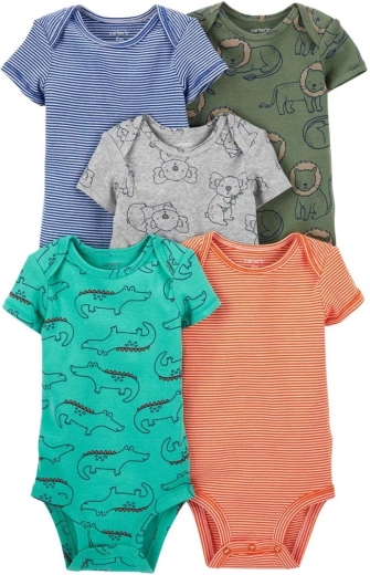 Body en coton Carter’s à manches courtes safari pour garçon, lot de 5, taille 56