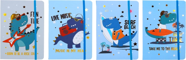 Carnet de notes dino 14,5 × 21 cm, 80 feuilles