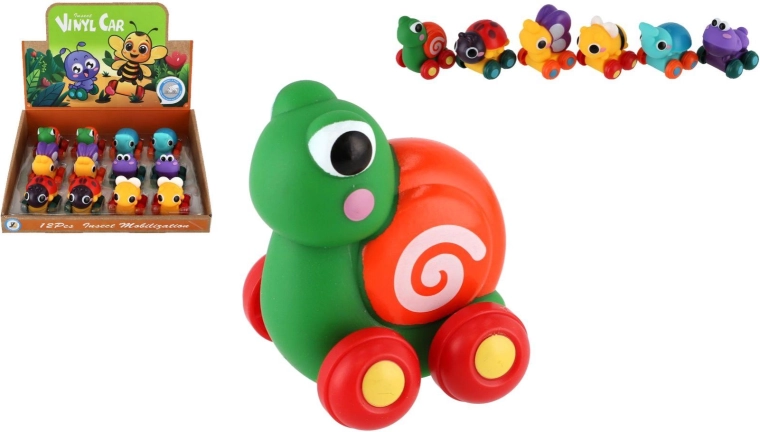 Insectes et petites bêtes roulantes sur roulettes 5,5 cm – assortiment de modèles (12 pcs)