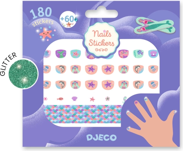 Autocollants pour ongles Monde marin DJECO